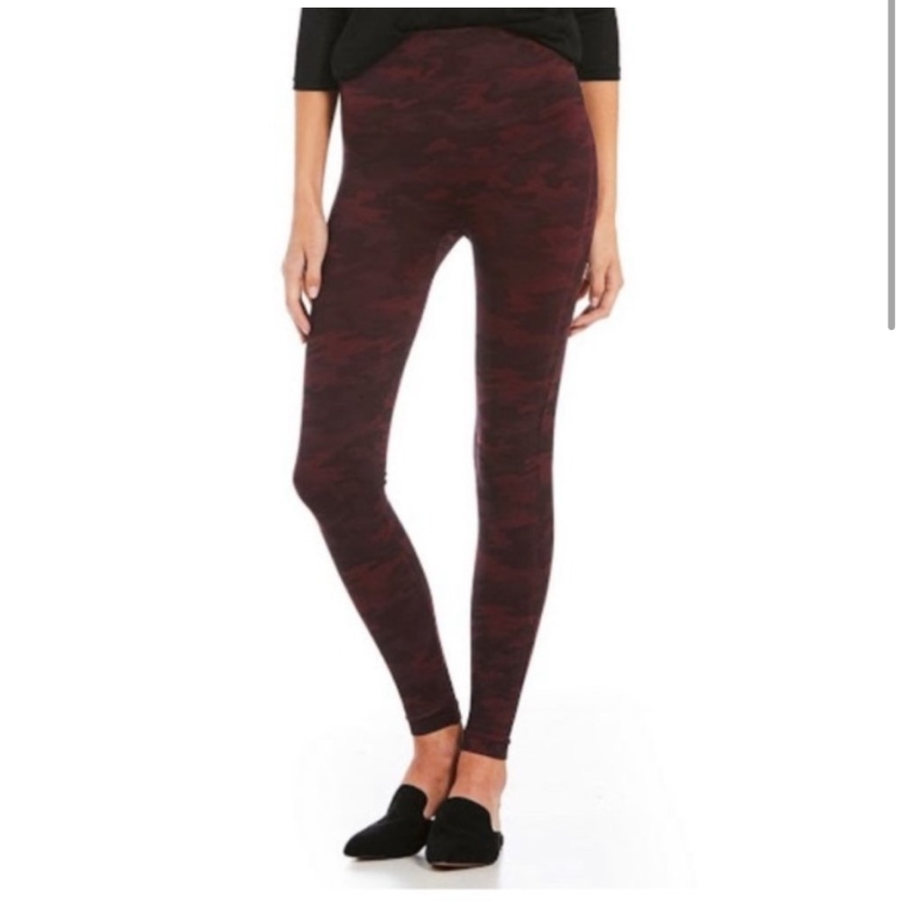 NWOT Spanx burgundy, camo leggings
